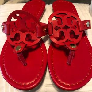 Tory Burch red sandals, never worn, NIB